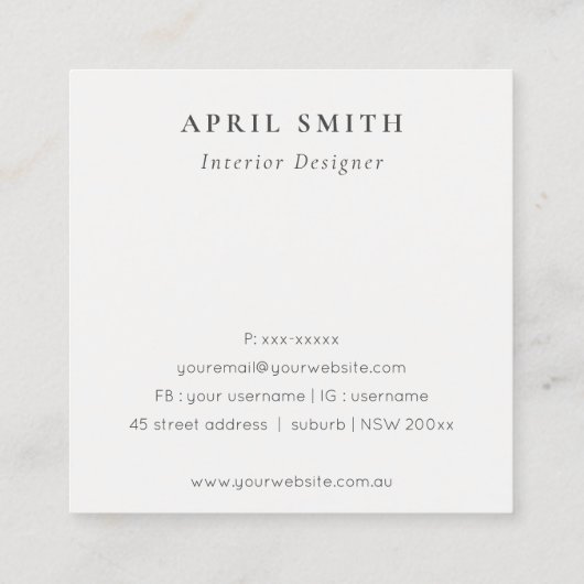 Gelbe Wildblume Blumenbestellung Vielen Dank Quadratische Visitenkarte (Rückseite)