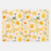 Gelbe Wildblume Blumenmuster Glücklicher Spaß Geschenkpapier Set (Vorderseite 3)