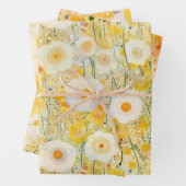Gelbe Wildblume Blumenmuster Glücklicher Spaß Geschenkpapier Set (Beispiel)