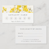 Gelbe Wildblume Boho Floral 6 Punch Loyalität Visitenkarte (Vorne/Hinten)