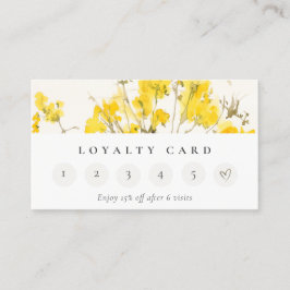 Gelbe Wildblume Boho Floral 6 Punch Loyalität Visitenkarte