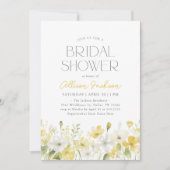Gelbe Wildblume Brautdusche Einladung (Vorderseite)
