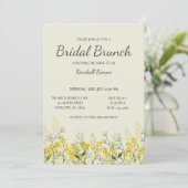 Gelbe Wildblume Bridal Brunch Einladung (Stehend Vorderseite)