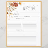 Gelbe Wildblume Bridal Recipe Binder Page (Rückseite)