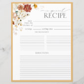 Gelbe Wildblume Bridal Recipe Binder Page (Vorderseite)