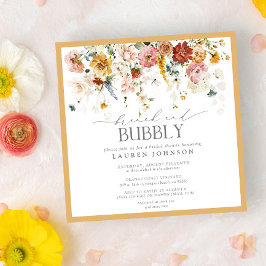 Gelbe Wildblume Brunch & Bubbly Brautparty Einladung