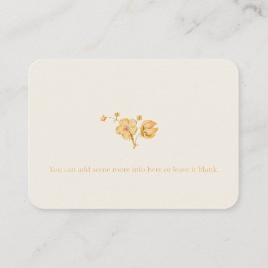 Gelbe Wildblume Bücher für Babydusche Begleitkarte (Rückseite)