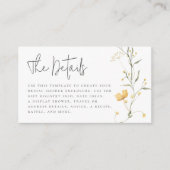 Gelbe Wildblume Elegantes Boho Brautparty Begleitkarte (Vorderseite)