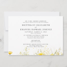 Gelbe Wildblume Eltern am 2. Hochzeitstag Einladung