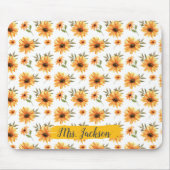 Gelbe Wildblume Grünname Personalisiert Mousepad (Vorne)