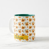 Gelbe Wildblume Grünpflanzen Holiday Geschenk Zweifarbige Tasse (Vorderseite Links)