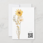 Gelbe Wildblume Hochzeit RSVP Karte (Rückseite)