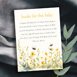 Gelbe Wildblume Hummelbücher für Babydusche Begleitkarte
