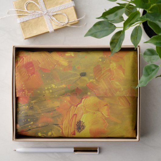 Gelbe Wildblume Impressionist Decoupage Seidenpapier (Geschenk)