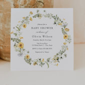 Gelbe Wildblume Kinderdusche Einladung