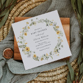 Gelbe Wildblume Kinderdusche Einladung