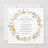 Gelbe Wildblume Kinderdusche Einladung (Vorderseite)