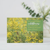 Gelbe Wildblume Lehrerbewertungsflache Dankeskarte (Stehend Vorderseite)