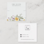 Gelbe Wildblume Lilac Necklace Band Template Quadratische Visitenkarte (Vorne/Hinten)