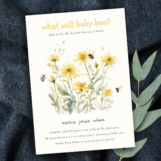 Gelbe Wildblume Mum zu neutralem Geschlecht Einladung