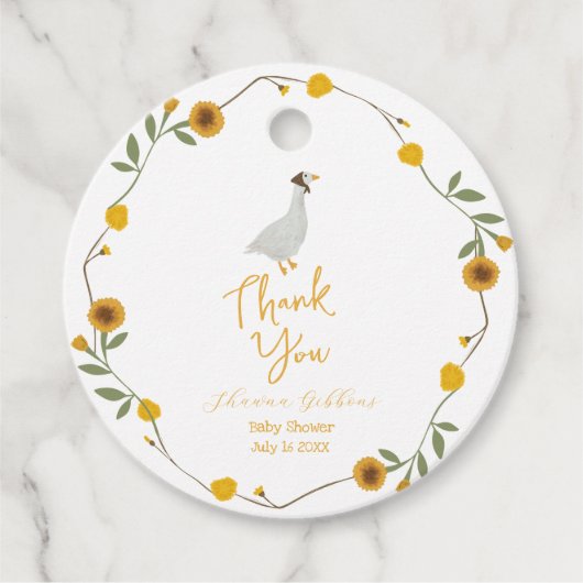 Gelbe Wildblume Mutter Gänse Kinderzimmer Rhyme Geschenkanhänger (Vorderseite)