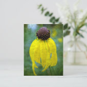 Gelbe Wildblume Postkarte (Stehend Vorderseite)