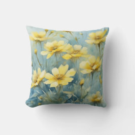 Gelbe Wildblume Springtime Kissen