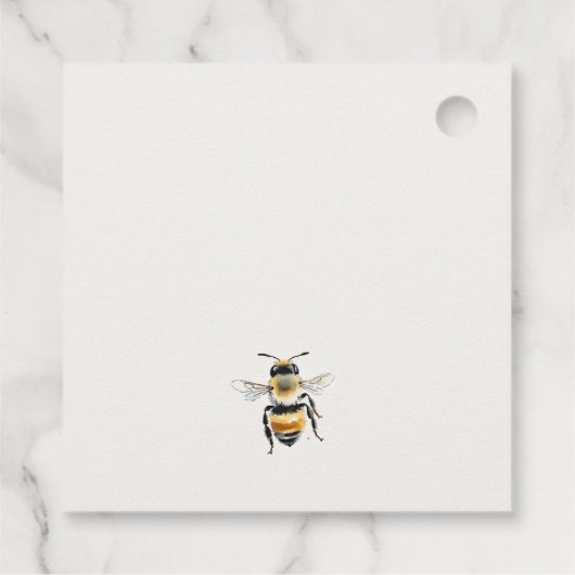 Gelbe Wildblume süß als bienenneutrale Babydusche Geschenkanhänger (Rückseite)