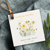 Gelbe Wildblume süß als bienenneutrale Babydusche Geschenkanhänger