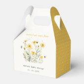 Gelbe Wildblume süß als bienenneutrale Babydusche Geschenkschachtel (Rückseite)