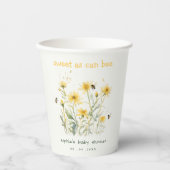 Gelbe Wildblume süß als bienenneutrale Babydusche Pappbecher (Vorderseite)