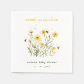 Gelbe Wildblume süß als bienenneutrale Babydusche Serviette (Vorderseite)