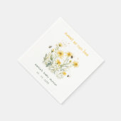 Gelbe Wildblume süß als bienenneutrale Babydusche Serviette (Ecke)