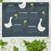 Gelbe Wildblume und Gänse 2026 Kalender - Marine Geschirrtuch (Gefaltet)