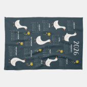 Gelbe Wildblume und Gänse 2026 Kalender - Marine Geschirrtuch (Horizontal)