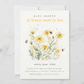 Gelbe Wildblume zur neutralen Babydusche Einladung (Vorderseite)