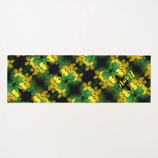 Gelbe Wildblumen Abstraktes Muster Personalisiert Yogamatte