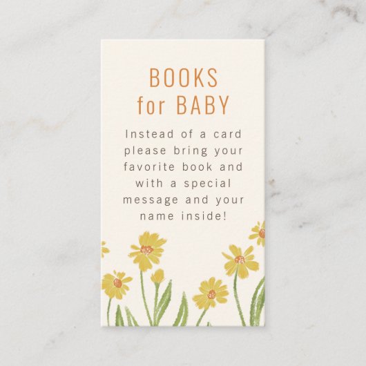 Gelbe Wildblumen Babydusche Anfrage Begleitkarte (Vorderseite)