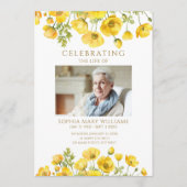 Gelbe Wildblumen Beerdigungsauftrag Programm (Vorderseite)