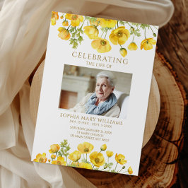 Gelbe Wildblumen Beerdigungsauftrag Programm