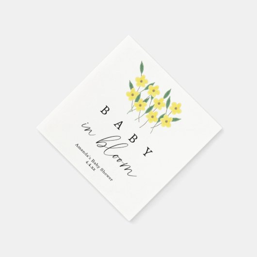 Gelbe Wildblumen - blühendes Baby Serviette (Ecke)