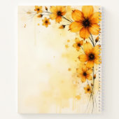 Gelbe Wildblumen-Blumen-Spiralblock Notizblock (Rückseite)