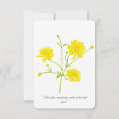 Gelbe Wildblumen-Botanik-Rahmen und -Rand Einladung (Rückseite)
