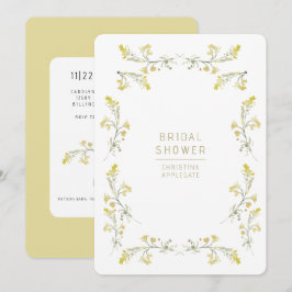 Gelbe Wildblumen Brautparty Einladung