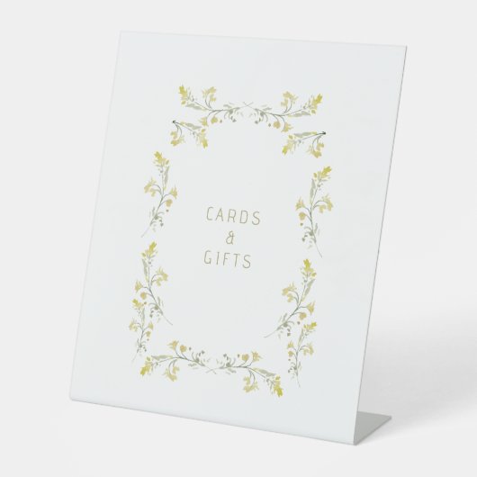 Gelbe Wildblumen Brautparty Karten und Geschenke Sockelschild (Vorderseite)