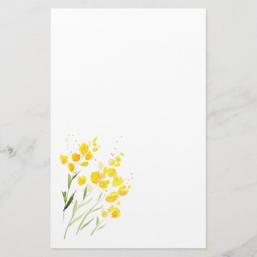 Gelbe Wildblumen Briefpapier (Vorderseite)