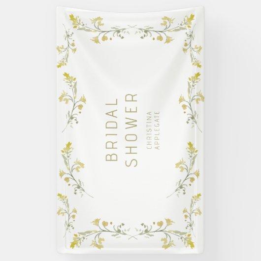 Gelbe Wildblumen Foto Brautparty Banner (Vertikal)