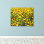 Gelbe Wildblumen Foto Leinwand (Insitu (Holzboden))