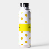 Gelbe Wildblumen-Foto-Monogramm-Name Trinkflasche (Links)