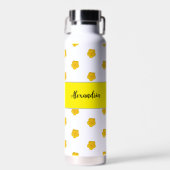 Gelbe Wildblumen-Foto-Monogramm-Name Trinkflasche (Vorne)